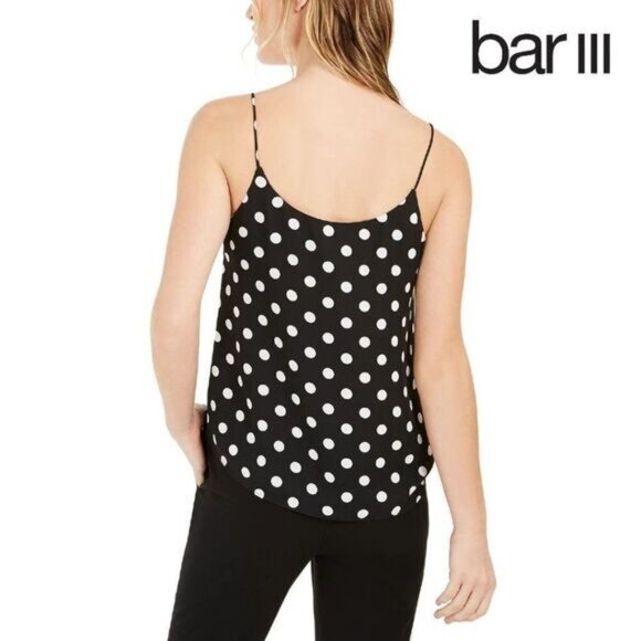 Bar III Women's Polka Dot Print Scoop Neck Camisole Cami Top - Picture 2 of 8
